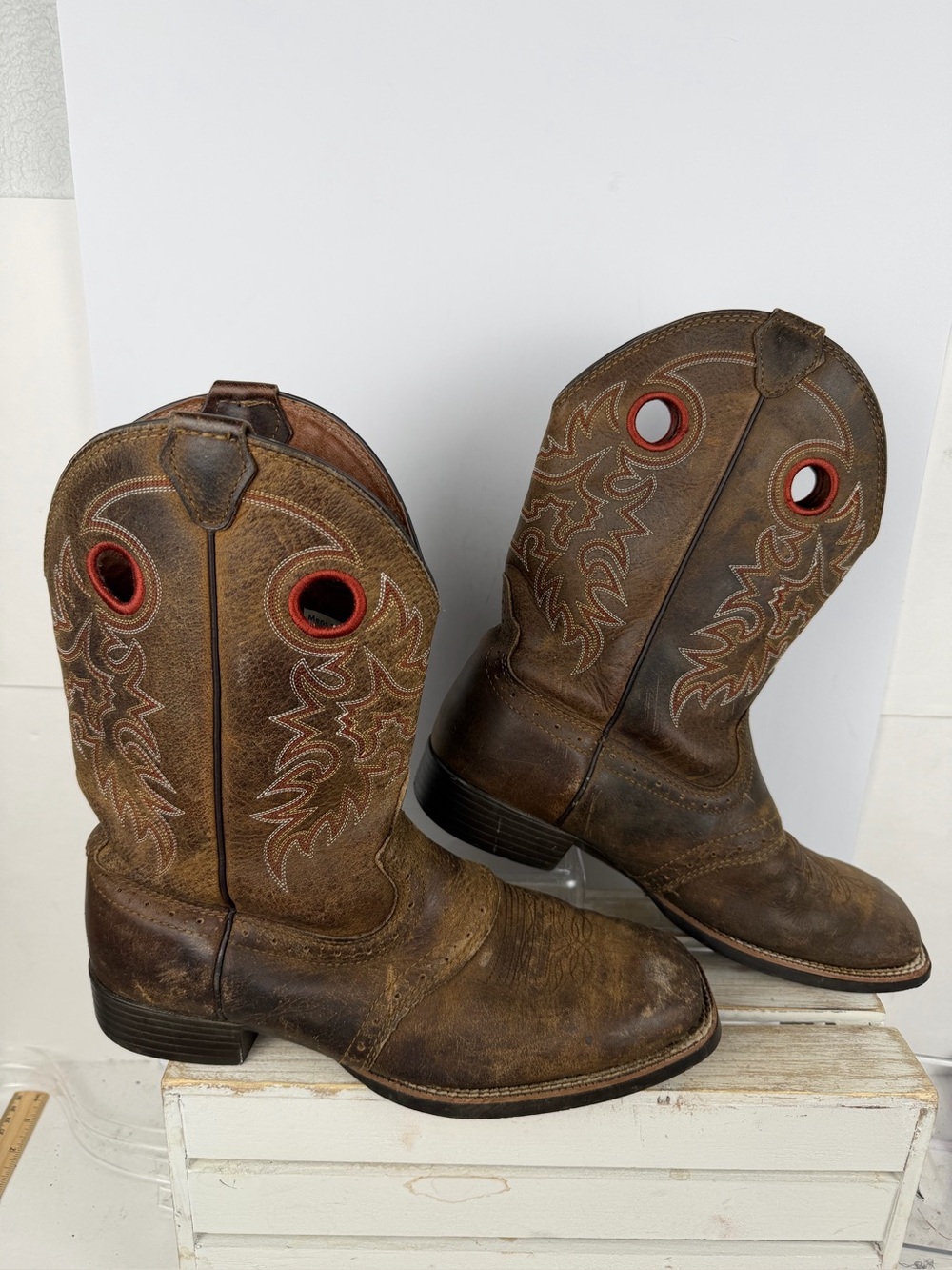 Brazos Amarillo 2.0 Western Wellington Work Boots Sz 11D Rugged leather